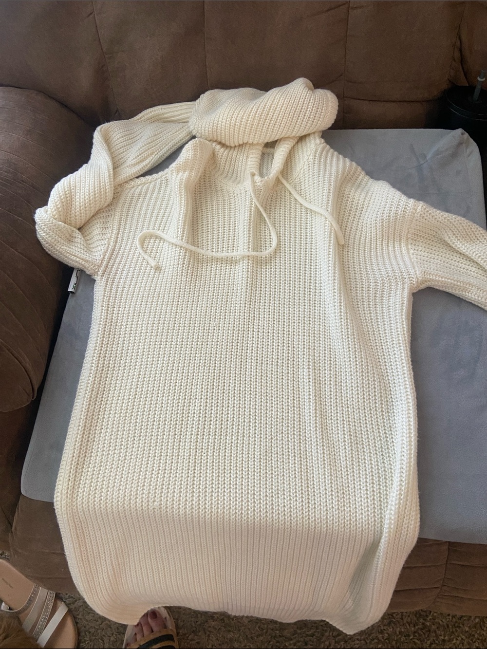 Women's Cream Knit Turtleneck Sweater